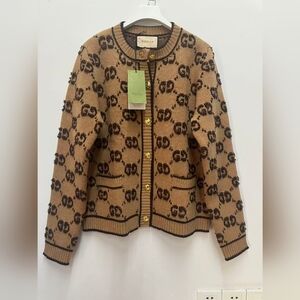 Gucci GG Jacquard Wool Cardigan